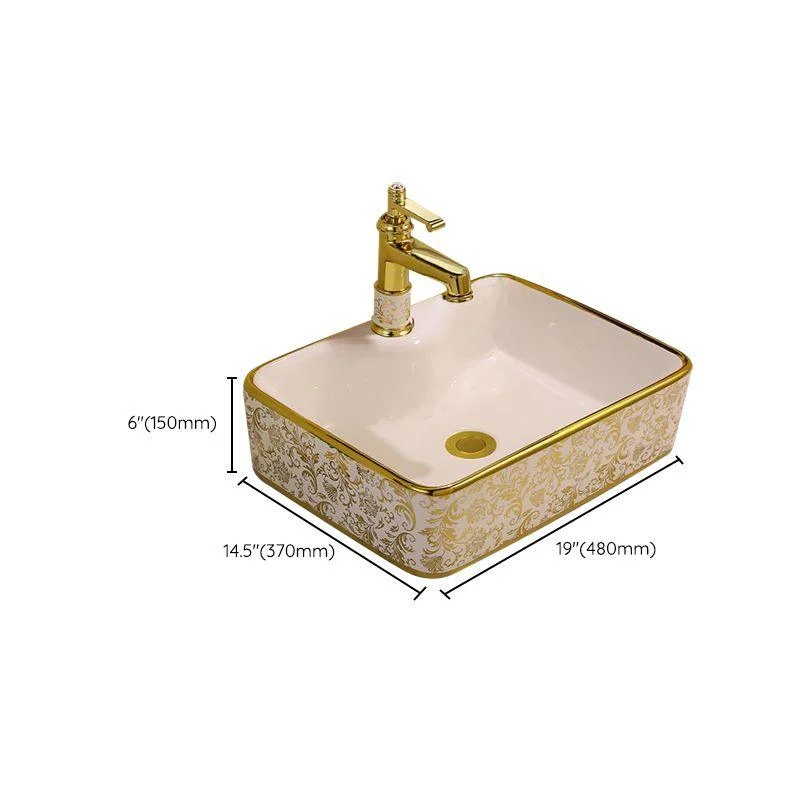 Glam Vessel Lavatory Sink Oval Porcelain with Tap Vessel Sink -Bathlova