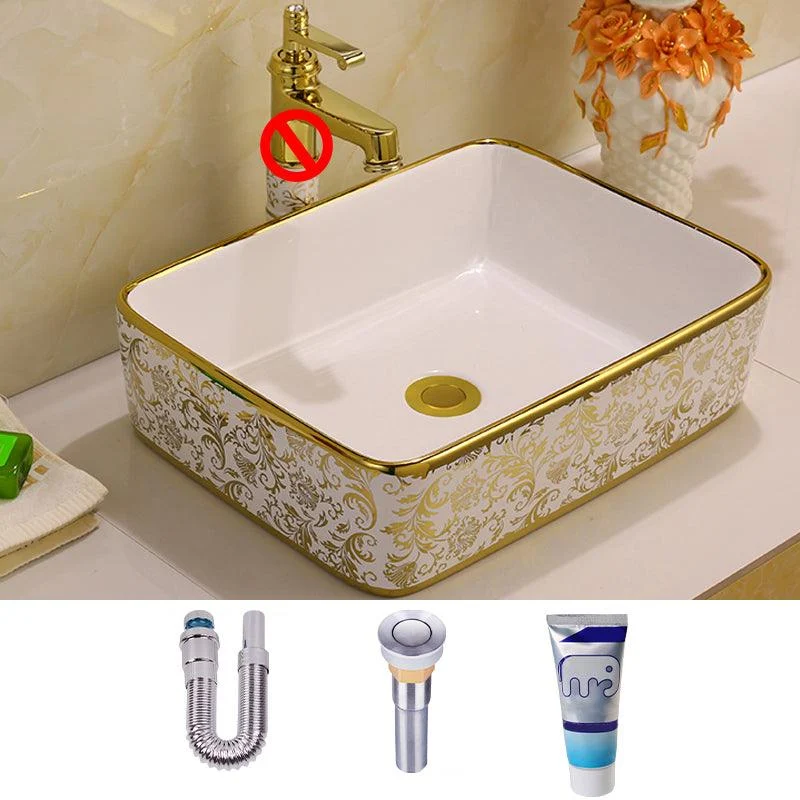 Glam Vessel Lavatory Sink Oval Porcelain with Tap Vessel Sink -Bathlova