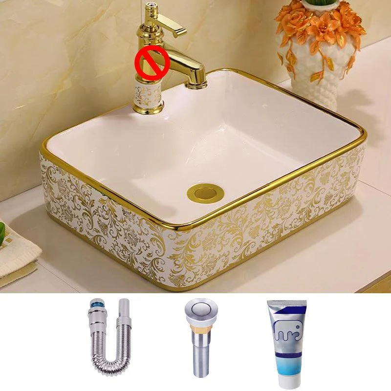 Glam Vessel Lavatory Sink Oval Porcelain with Tap Vessel Sink -Bathlova