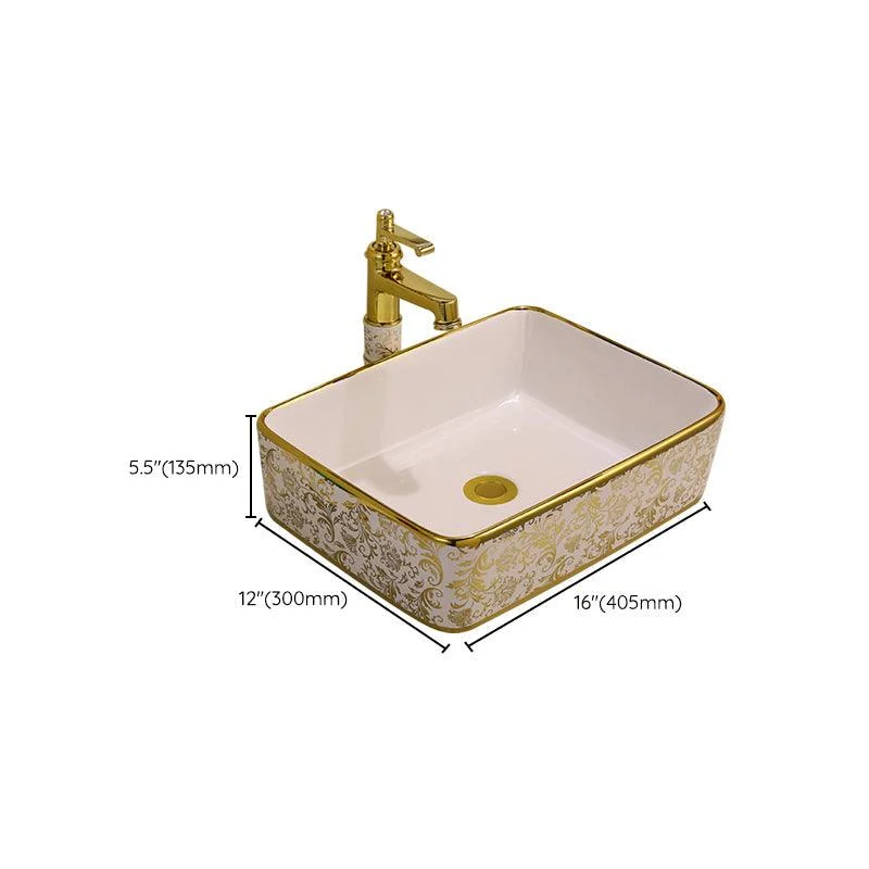 Glam Vessel Lavatory Sink Oval Porcelain with Tap Vessel Sink -Bathlova