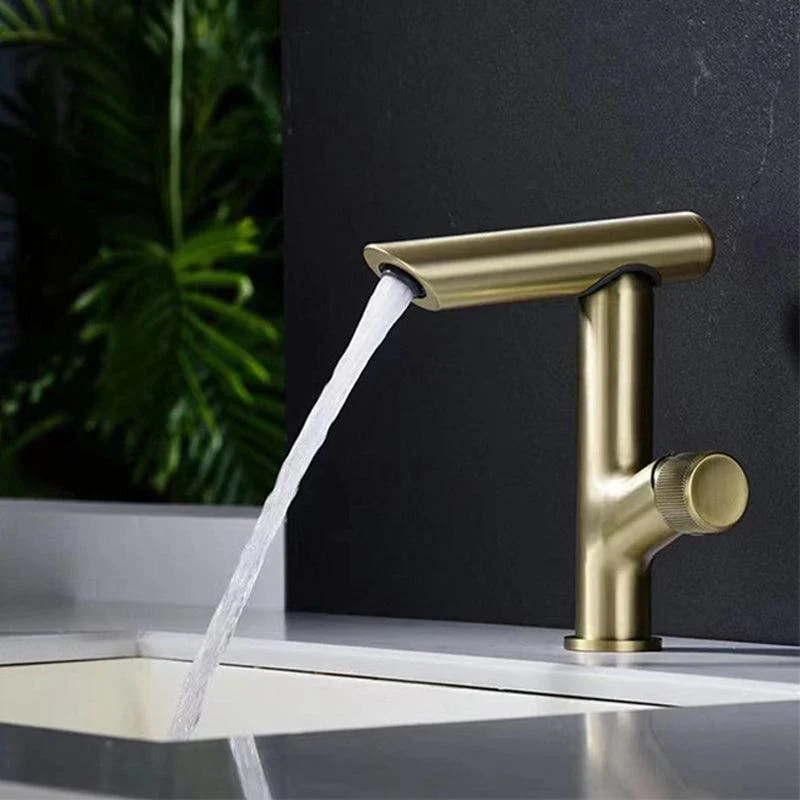 Glam Vessel Sink Tap Brass Knob Handle Swivel Spout Bathroom Tap -Bathlova