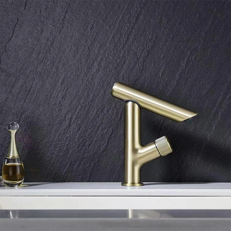 Glam Vessel Sink Tap Brass Knob Handle Swivel Spout Bathroom Tap -Bathlova