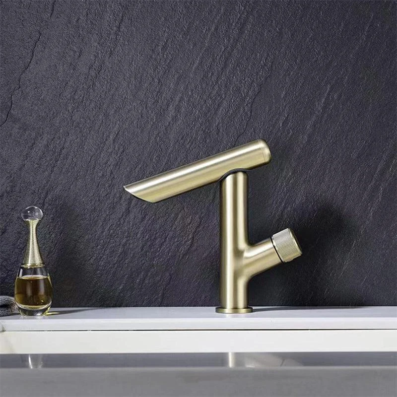 Glam Vessel Sink Tap Brass Knob Handle Swivel Spout Bathroom Tap -Bathlova