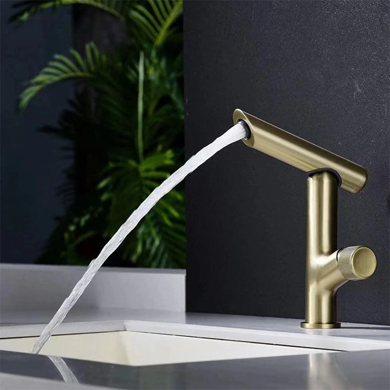 Glam Vessel Sink Tap Brass Knob Handle Swivel Spout Bathroom Tap -Bathlova