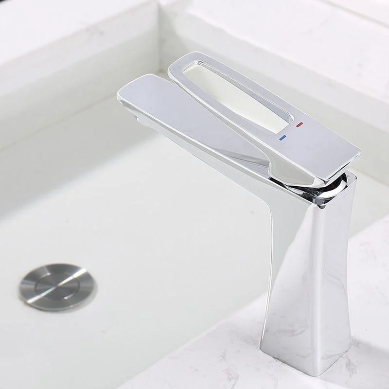 Glam Vessel Sink Tap Brass Lever Handles with Drain Assembly Basin Lavatory Tap -Bathlova