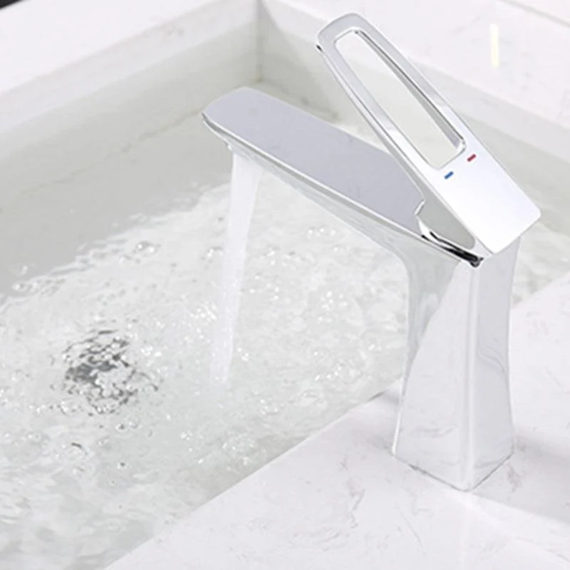 Glam Vessel Sink Tap Brass Lever Handles with Drain Assembly Basin Lavatory Tap -Bathlova