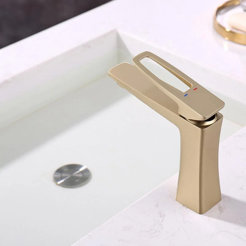 Glam Vessel Sink Tap Brass Lever Handles with Drain Assembly Basin Lavatory Tap -Bathlova