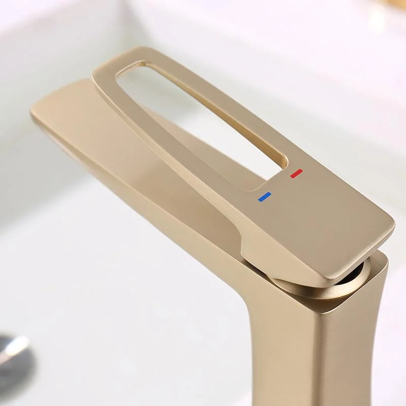 Glam Vessel Sink Tap Brass Lever Handles with Drain Assembly Basin Lavatory Tap -Bathlova