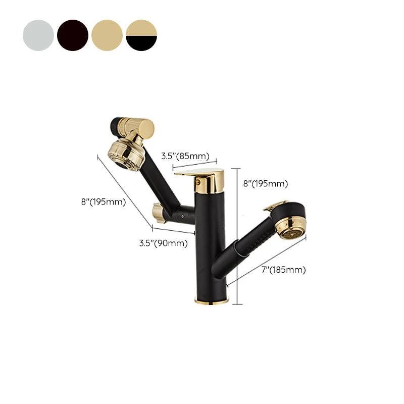 Glam Vessel Tap Brass Lever Handles Swivel Spout Basin Lavatory Tap -Bathlova