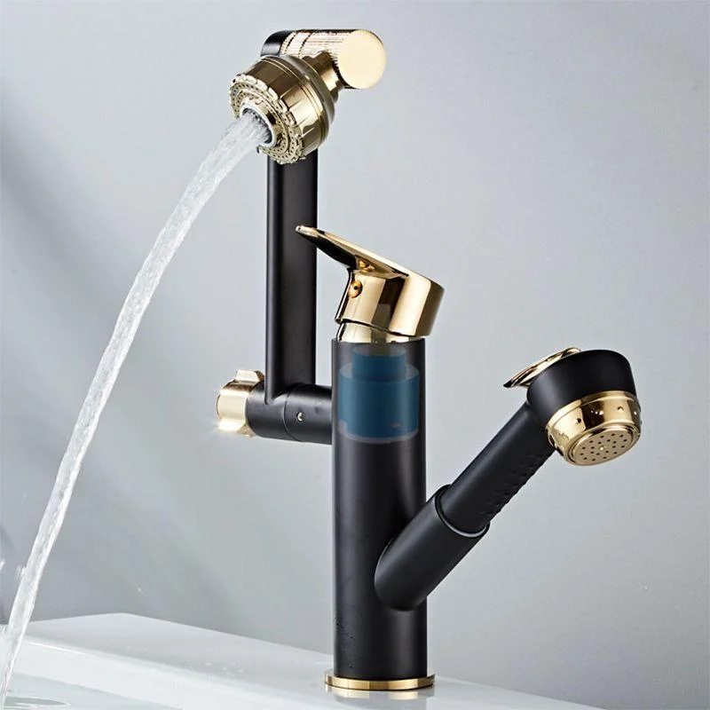 Glam Vessel Tap Brass Lever Handles Swivel Spout Basin Lavatory Tap -Bathlova