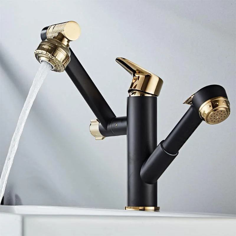 Glam Vessel Tap Brass Lever Handles Swivel Spout Basin Lavatory Tap -Bathlova