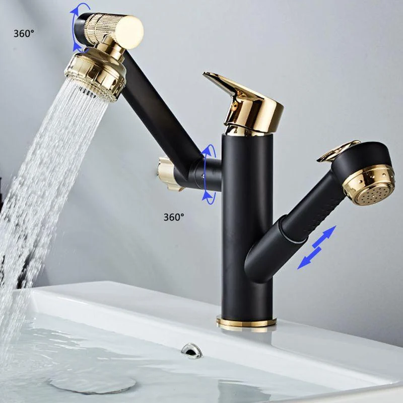 Glam Vessel Tap Brass Lever Handles Swivel Spout Basin Lavatory Tap -Bathlova