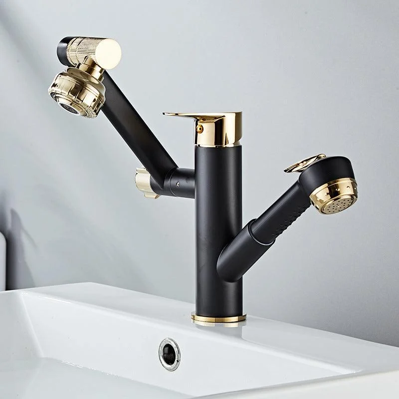 Glam Vessel Tap Brass Lever Handles Swivel Spout Basin Lavatory Tap -Bathlova