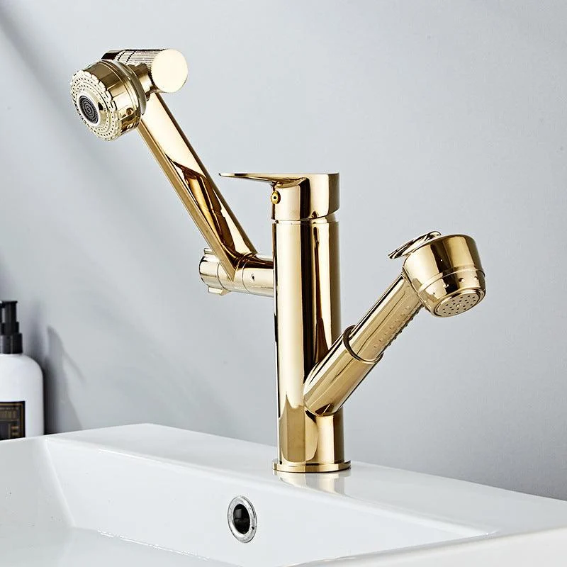 Glam Vessel Tap Brass Lever Handles Swivel Spout Basin Lavatory Tap -Bathlova