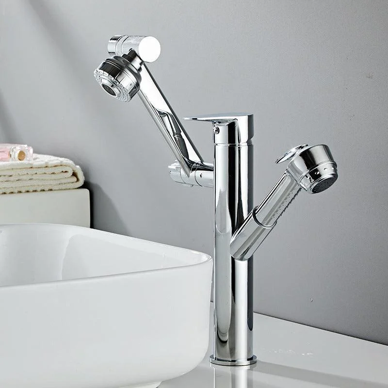 Glam Vessel Tap Brass Lever Handles Swivel Spout Basin Lavatory Tap -Bathlova