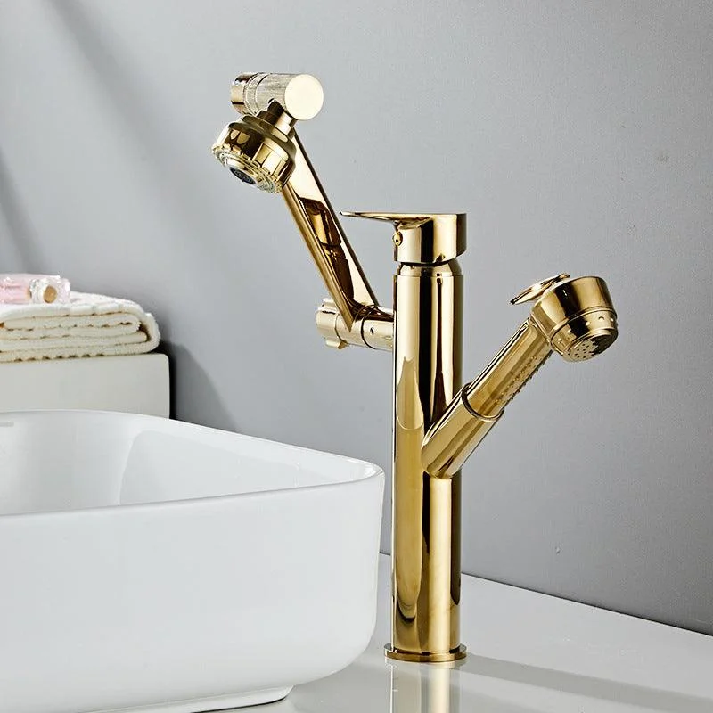 Glam Vessel Tap Brass Lever Handles Swivel Spout Basin Lavatory Tap -Bathlova