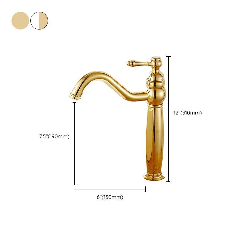 Glam Vessel Tap Swivel Spout Lever Handle Bathroom Vessel Tap -Bathlova