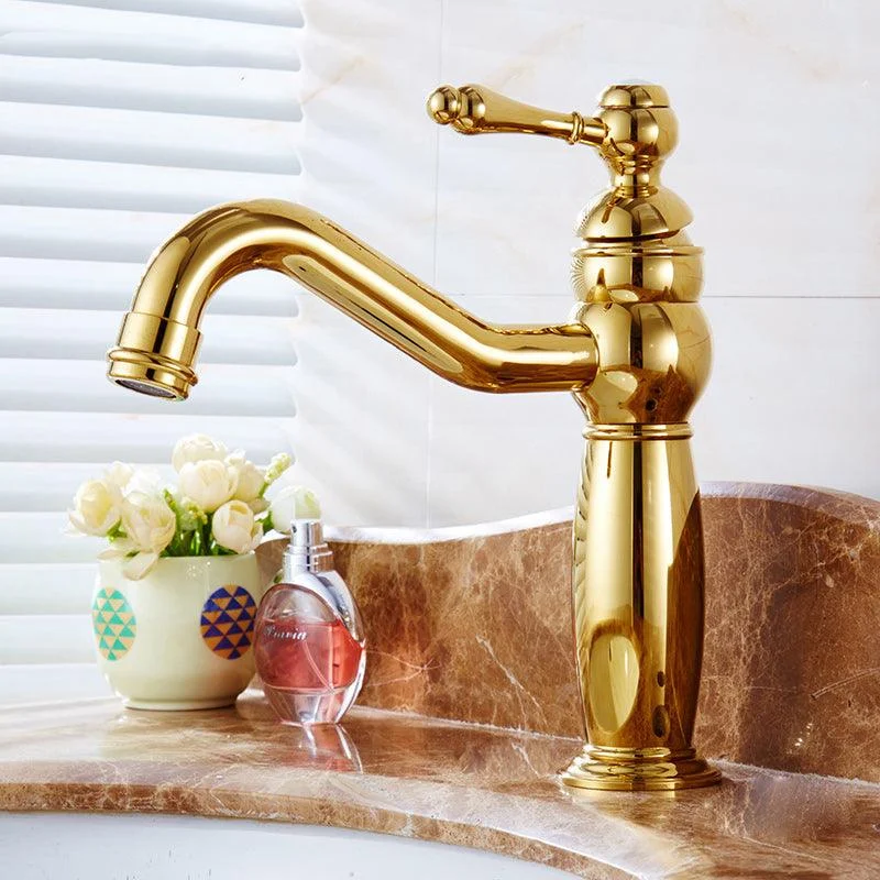 Glam Vessel Tap Swivel Spout Lever Handle Bathroom Vessel Tap -Bathlova