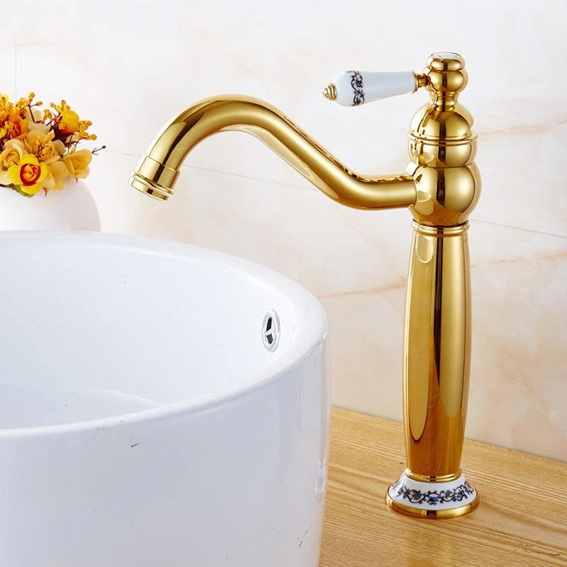 Glam Vessel Tap Swivel Spout Lever Handle Bathroom Vessel Tap -Bathlova