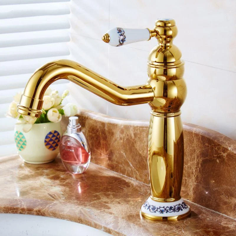 Glam Vessel Tap Swivel Spout Lever Handle Bathroom Vessel Tap -Bathlova