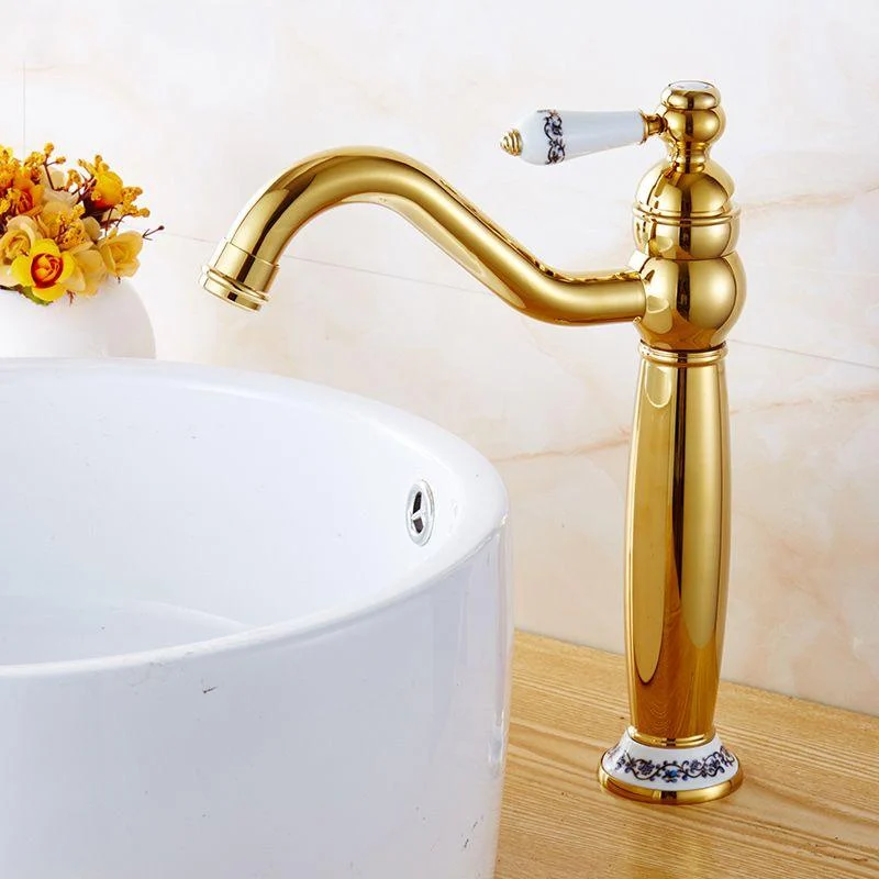 Glam Vessel Tap Swivel Spout Lever Handle Bathroom Vessel Tap -Bathlova