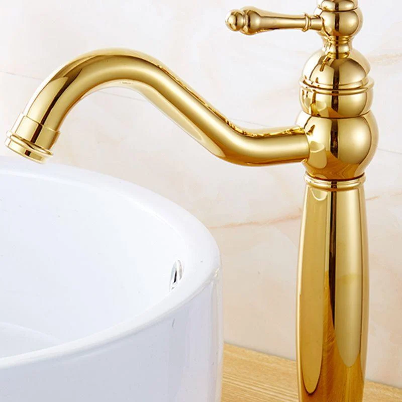 Glam Vessel Tap Swivel Spout Lever Handle Bathroom Vessel Tap -Bathlova