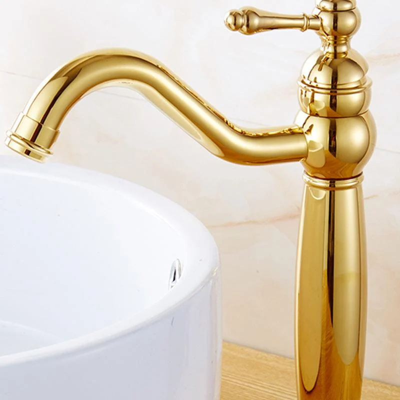 Glam Vessel Tap Swivel Spout Lever Handle Bathroom Vessel Tap -Bathlova