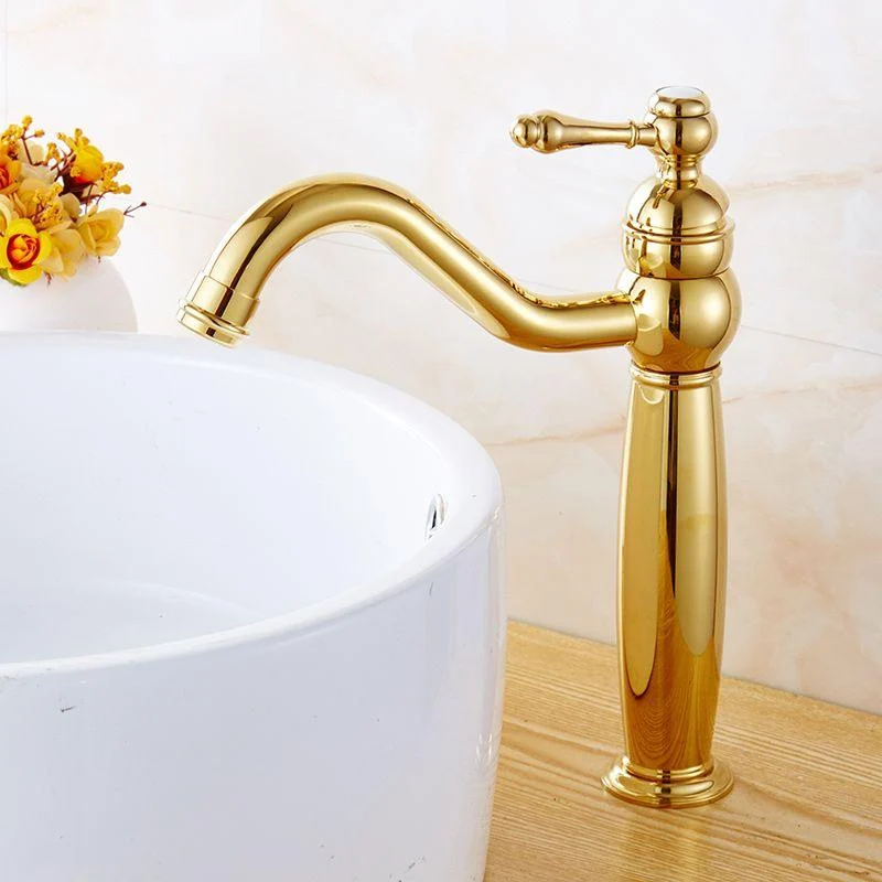 Glam Vessel Tap Swivel Spout Lever Handle Bathroom Vessel Tap -Bathlova