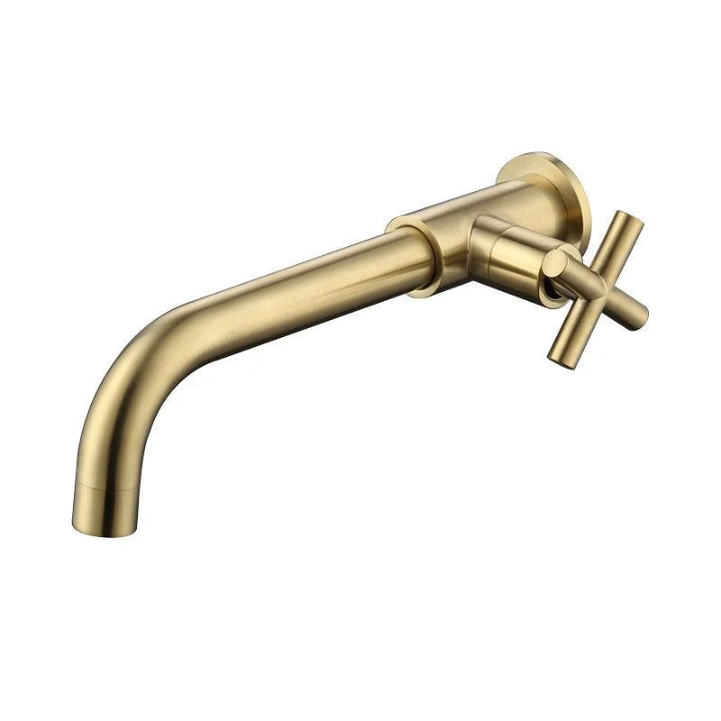 Glam Wall Mounted Bathroom Tap Copper Single Handle Low Arc Vessel Tap for Bathroom -Bathlova