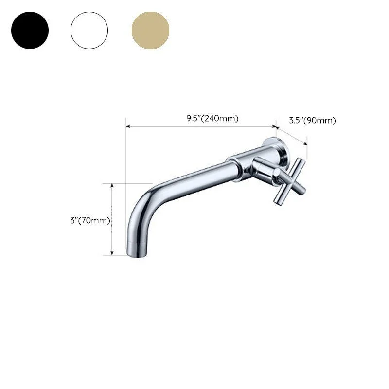 Glam Wall Mounted Bathroom Tap Copper Single Handle Low Arc Vessel Tap for Bathroom -Bathlova