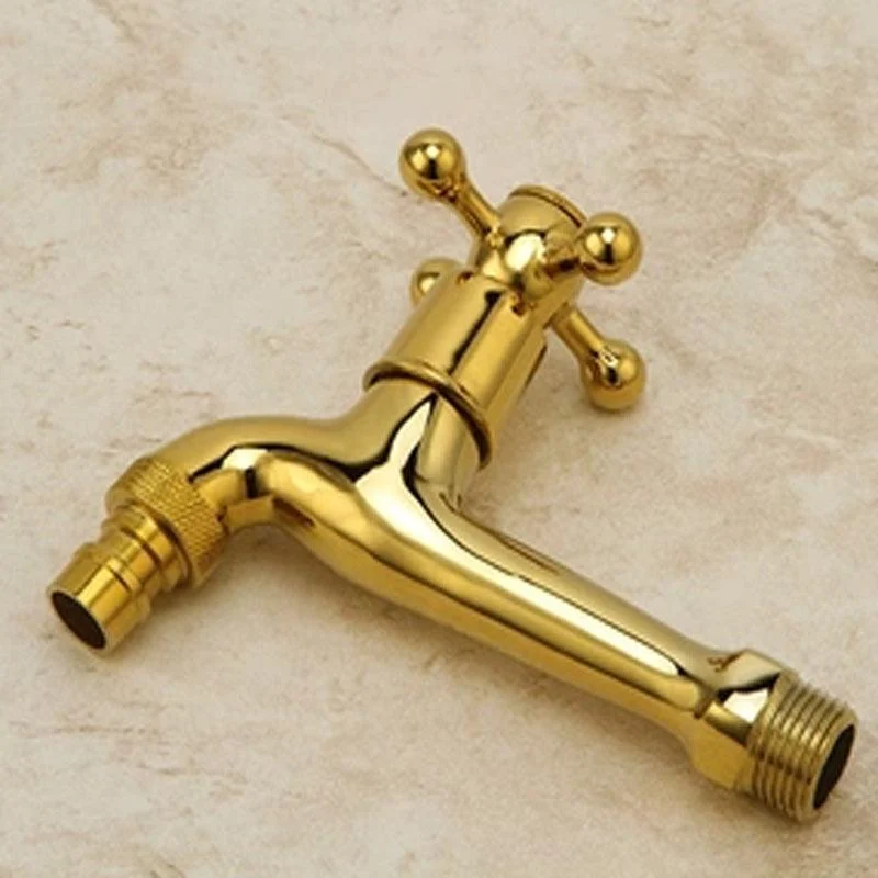 Glam Wall Mounted Bathroom Tap Cross Handle Low Arc Circular Vessel Tap -Bathlova