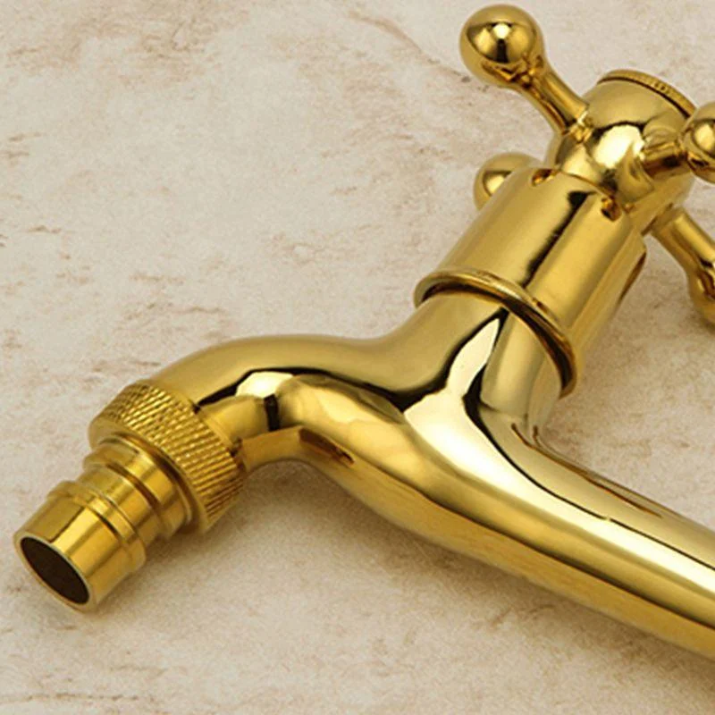 Glam Wall Mounted Bathroom Tap Cross Handle Low Arc Circular Vessel Tap -Bathlova