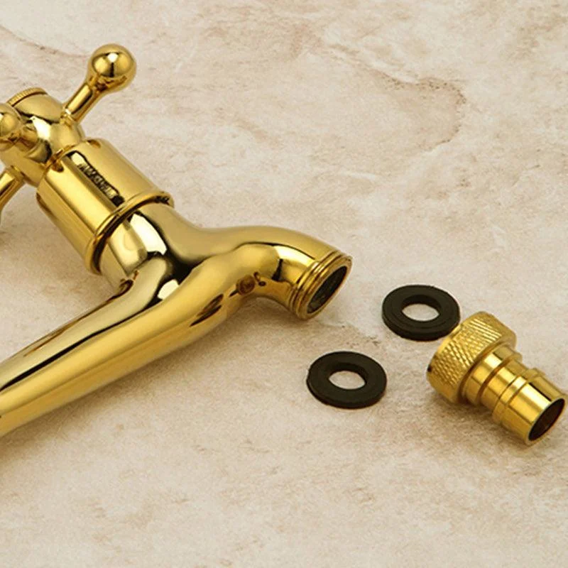 Glam Wall Mounted Bathroom Tap Cross Handle Low Arc Circular Vessel Tap -Bathlova