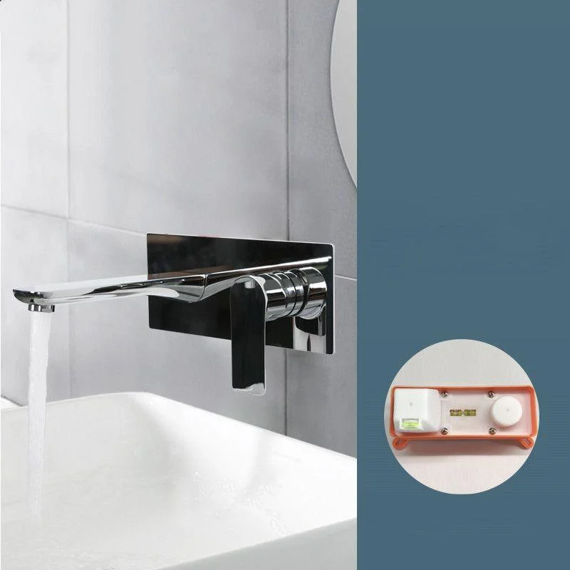 Glam Wall Mounted Sink Tap Brass Lever Low Arc 2 Hole Taps Bathroom Tap -Bathlova