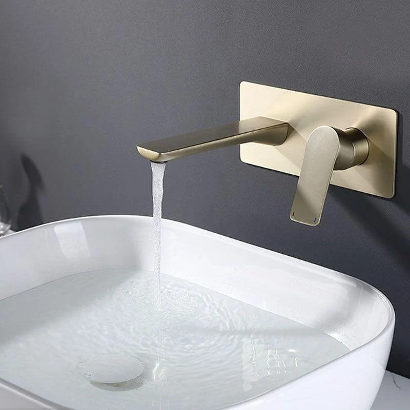 Glam Wall Mounted Sink Tap Brass Lever Low Arc 2 Hole Taps Bathroom Tap -Bathlova