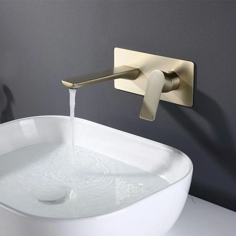 Glam Wall Mounted Sink Tap Brass Lever Low Arc 2 Hole Taps Bathroom Tap -Bathlova