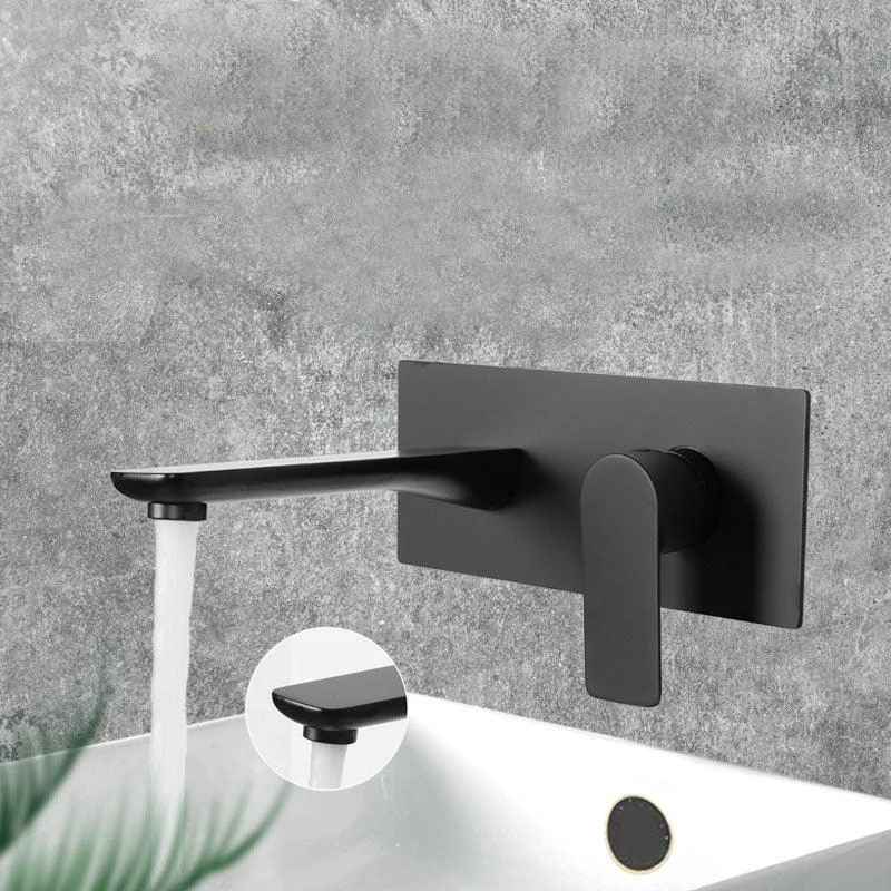 Glam Wall Mounted Sink Tap Brass Lever Low Arc 2 Hole Taps Bathroom Tap -Bathlova