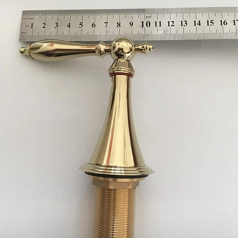 Glam Widespread Bathroom Tap Lever Handles 3 Holes Low Arc Solid Brass Tap -Bathlova