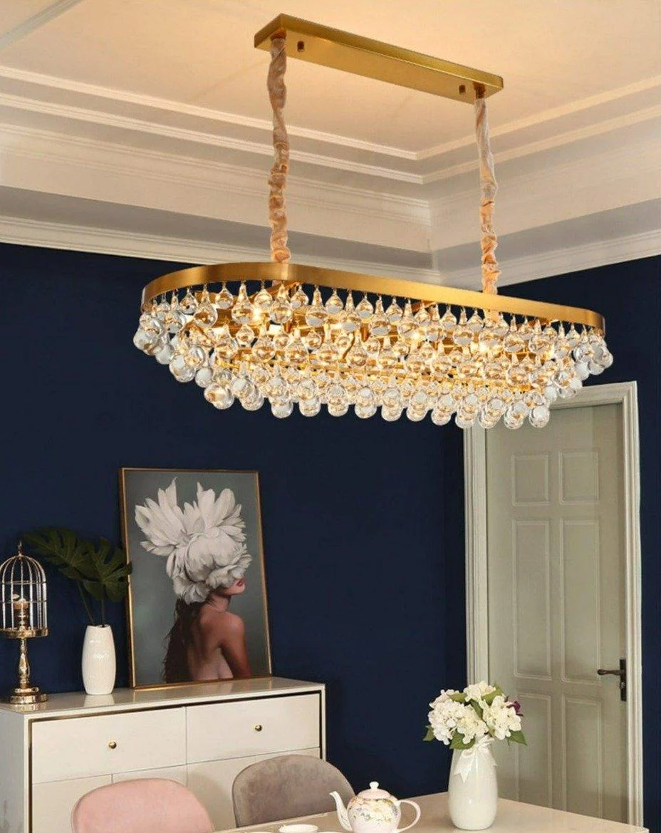 Glass Crystal Droplet Chandelier -Bathlova