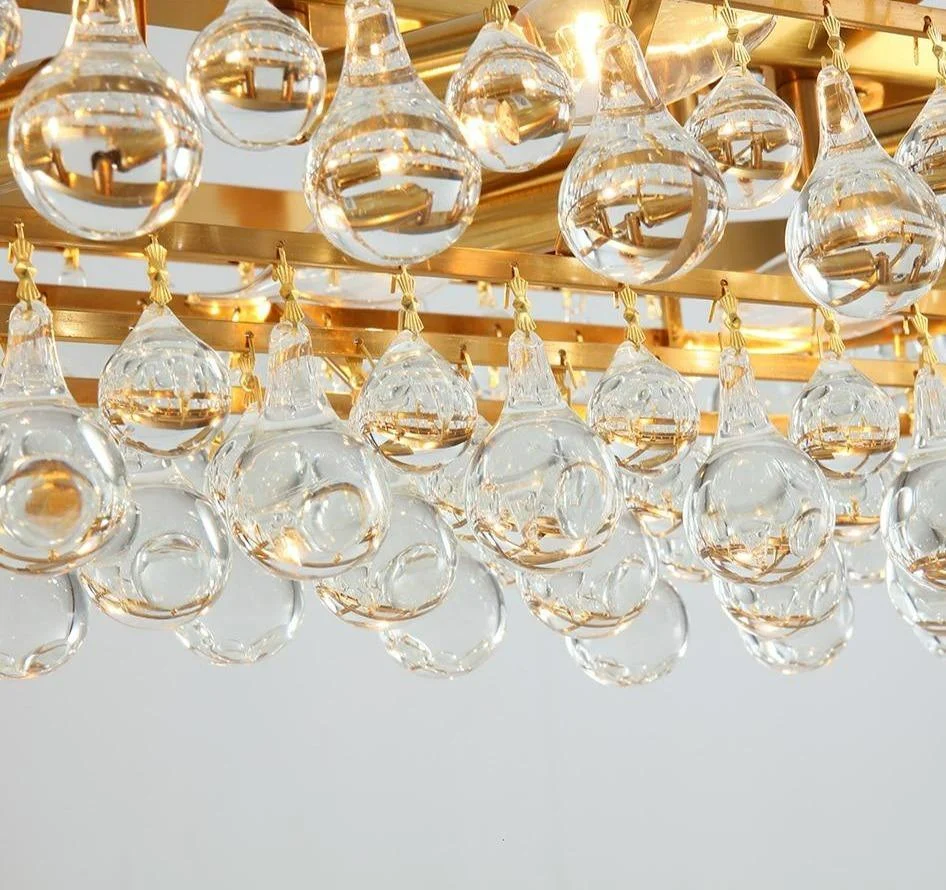 Glass Crystal Droplet Chandelier -Bathlova