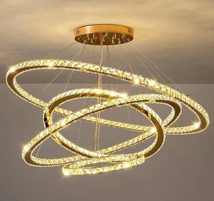 Glass Crystal Ring Chandelier -Bathlova