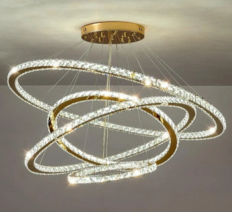 Glass Crystal Ring Chandelier -Bathlova