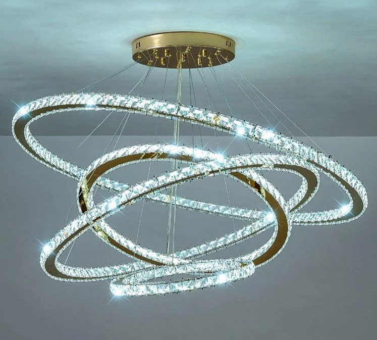 Glass Crystal Ring Chandelier -Bathlova