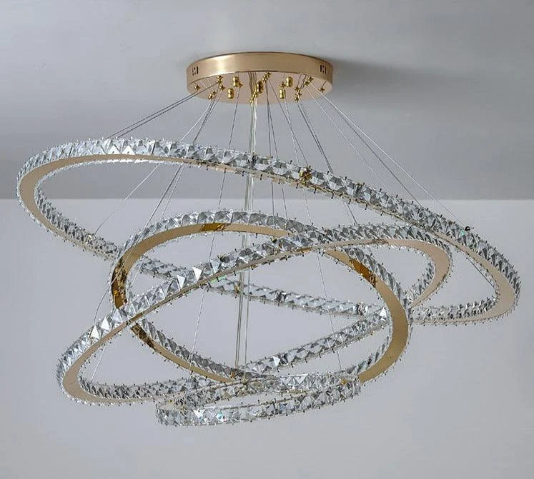 Glass Crystal Ring Chandelier -Bathlova