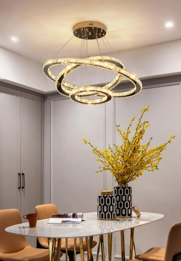 Glass Crystal Ring Chandelier -Bathlova