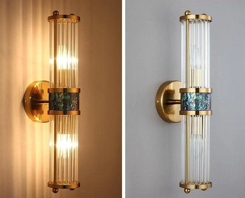 Glass Crystal Wall Light -Bathlova