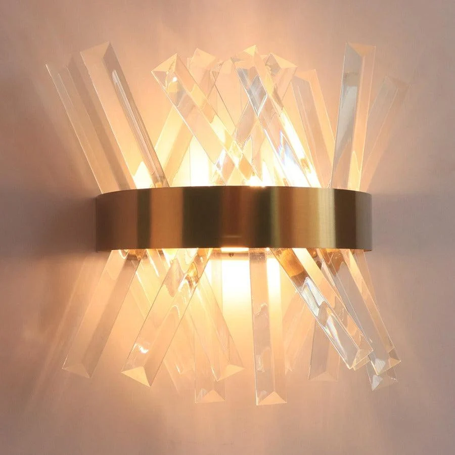 Glass Crystal Wall Sconce -Bathlova