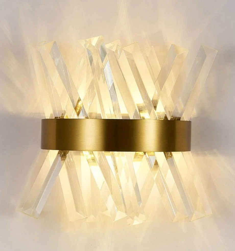 Glass Crystal Wall Sconce -Bathlova