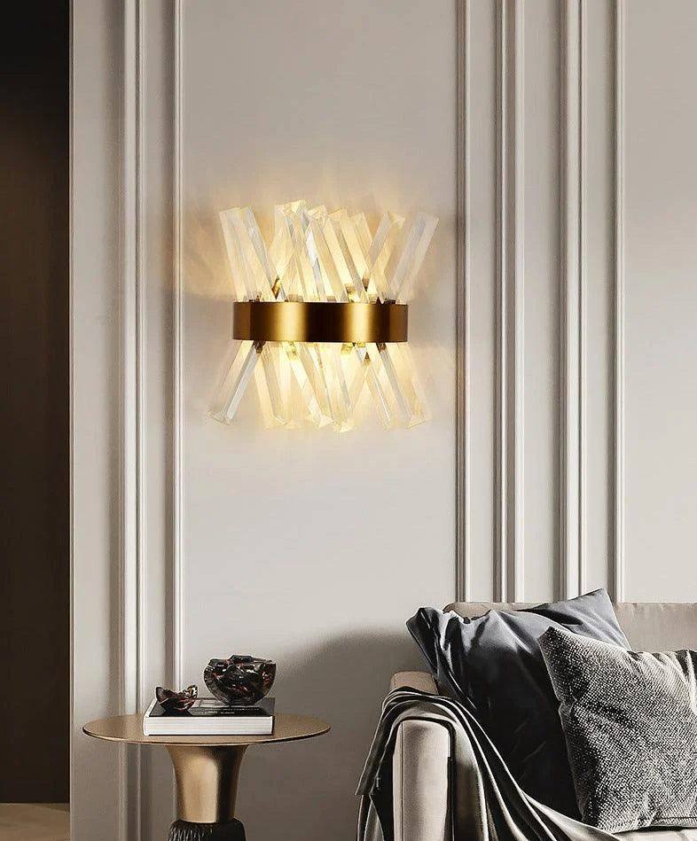 Glass Crystal Wall Sconce -Bathlova