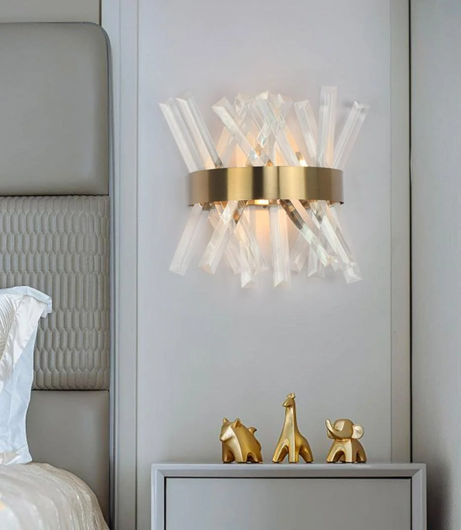 Glass Crystal Wall Sconce -Bathlova